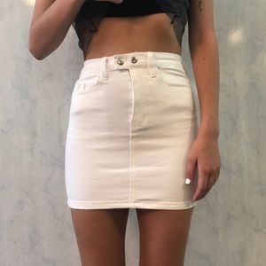 White mini skirt